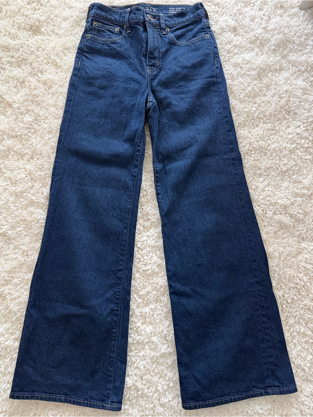 J. Crew Semi-stretch High Rise Denim Trouser - Size 24 - indigo wash